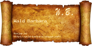 Wald Barbara névjegykártya